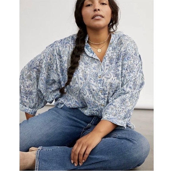 ANTHROPOLOGIE Pilcro The Tavi Buttondown Blouse XS - Picture 2 of 11